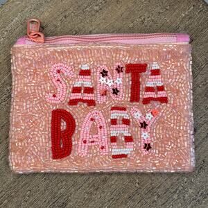 Beaded Holiday Coin Purse Flower Coin Purse Accessories Travel Pouch NEW